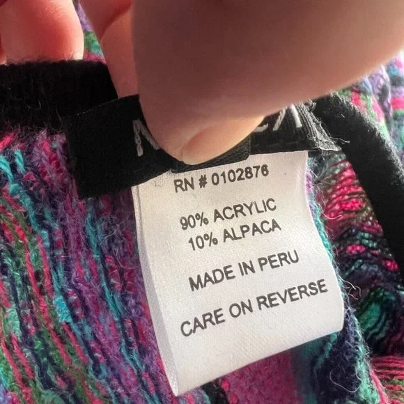 Novica Womens Striped Batwing Poncho Lightweight Sweater Aztec Boho Tribal - Picture 6 of 7